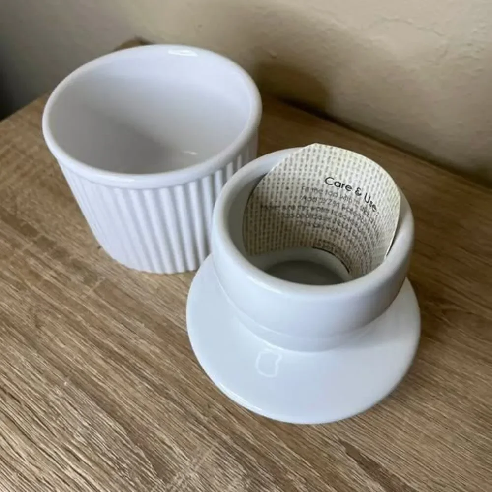 Market Finds Ceramic Butter Bell, White Textured Cottage core Kitchen